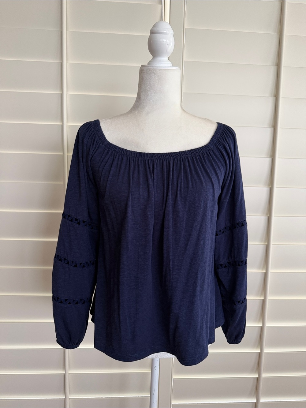Lilly Pulitzer Women’s Navy Off-Shoulder Long Sleeve Top S